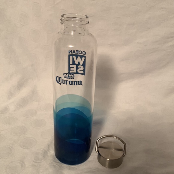 Corona Glass Water Bottle Ocean Wise Screw Off Metal Lid - Picture 3 of 5
